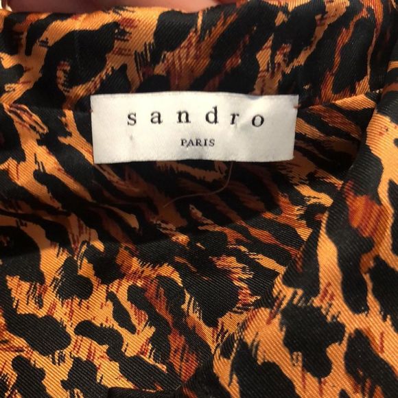 SANDRO EVIE ANIMAL PRINT SILK SHIRT - Picture 9 of 13
